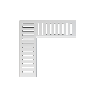 Rošt pro drenážní žlab rohový 75&nbsp;mm, nerez