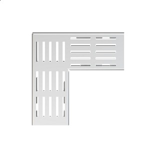 Rošt pro drenážní žlab rohový 100&nbsp;mm, nerez