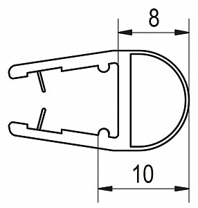 SanSwiss PUR Svislé těsnění na 6 a 8 mm skla 51205.KD.2000