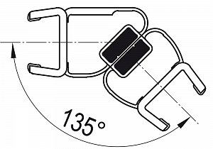 SanSwiss PUR Svislé magnetické těsnění 90° na 8 mm skla 52352.KD