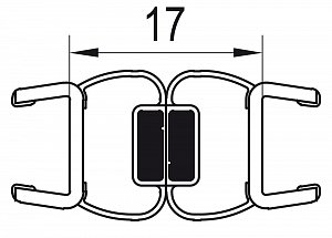 SanSwiss PUR Svislé magnetické těsnění 180° na 8 mm skla 52356.KD10