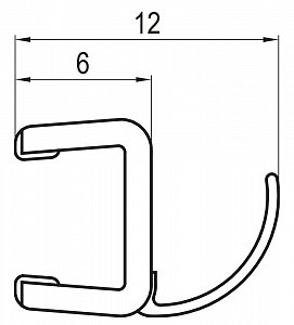 SanSwiss SWING-LINE F, SOLINO Svislé těsnění na 6 mm skla 53101.KD.1959