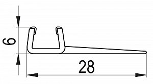 SanSwiss PUR, CADURA, ESCURA, SWING-LINE, SWING-LINE F Plastová krycí lišta svislého profilu na zeď - šedá 62100.KD.1