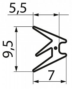 SanSwiss TOP-LINE Vodorovné těsnění pro 6 mm skla 82212.KD5