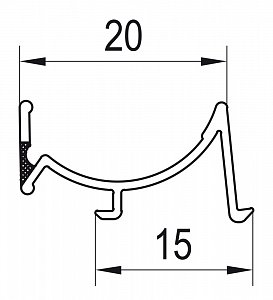 SanSwiss TOP-LINE S, TOP-LINE, ECO-LINE Svislé těsnění pro křídlové dveře 82303.KD.1837