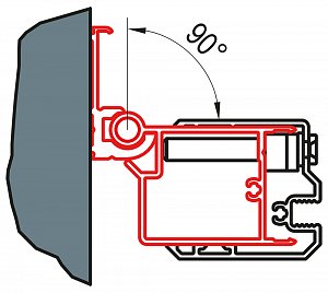 SanSwiss SWING-LINE Profil k upevnění dveří na staně madla nebo boční stěny do zdi pod úhlem 0 až 90° WGSL1.50.1948