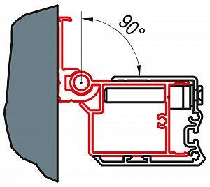 SanSwiss SWING-LINE, SWING-LINE F Profil k upevnění dveří na straně pantů do zdi po úhlem 0 až 90° WGSL2.50.SM1