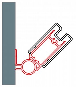 SanSwiss TOP-LINE, TOP-LINE S, ECO-LINE Sada 2 profilů k upevnění dveří nebo boční stěny do zdi pod úhlem 0 až 90° WTT3.01.SM1