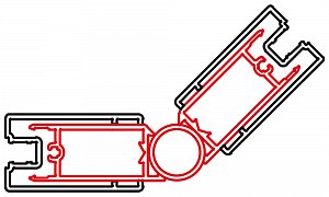 SanSwiss TOP-LINE, TOP-LINE S, ECO-LINE Sada 3 profilů ke spojení dveří a boční stěny pod úhlem 90° až 180° WTT4.01.SM1