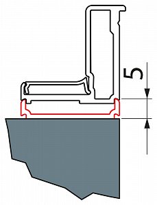 SanSwiss SWING-LINE, SWING-LINE F, TOP-LINE S, TOP-LINE Rozšiřovací profil v kombinaci s doplňkovým profilem VSP.01.SM1